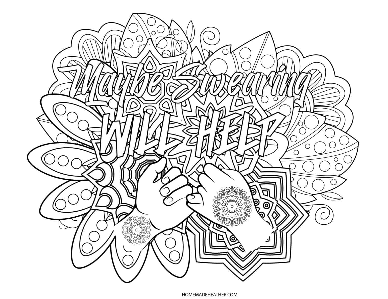 Free Adult Swear Word Coloring Pages » Homemade Heather