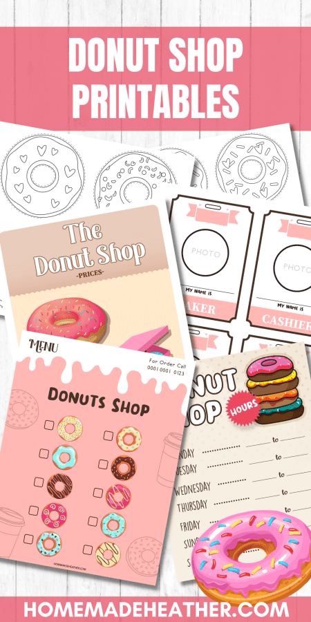 camping trip activity printables Donut shop pretend play printables.