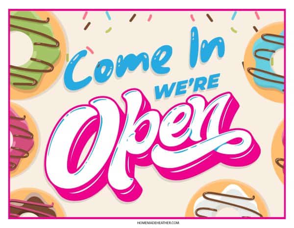 camp scavenger hunt Come in we're open pretend play donut shop printables.
