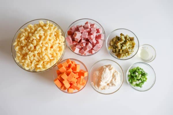Ham & Cheese Pasta Salad Recipe Ingredients