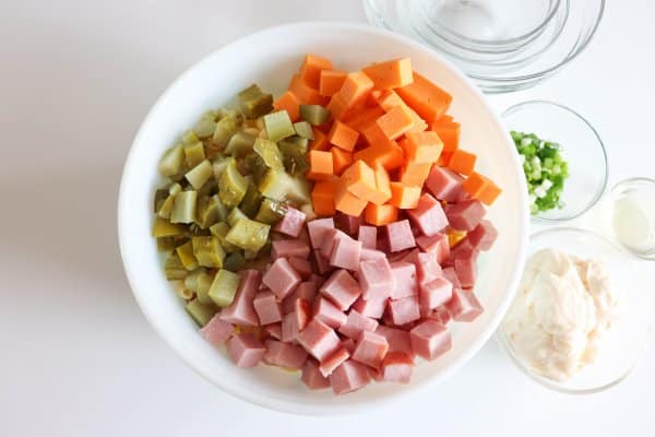Ham & Cheese Pasta Salad Recipe Process