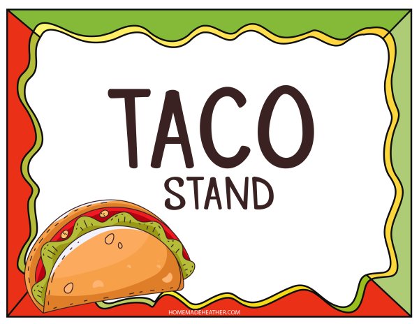 Free Taco Stand Printable Sign