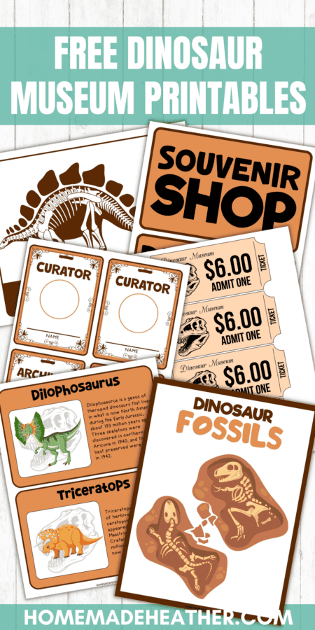 Create a pretend play dinosaur museum with these printables.