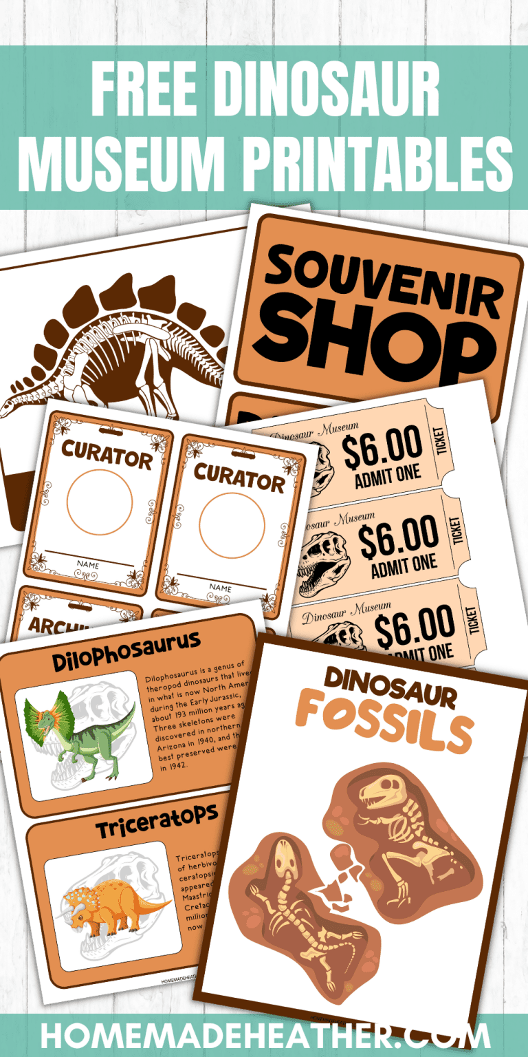 Free Dinosaur Museum Pretend Play Printables