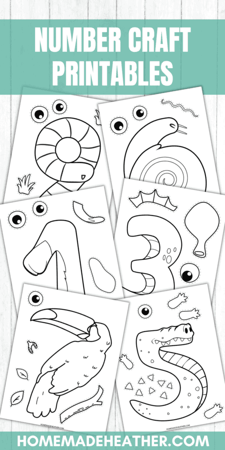 nature bingo printables Six different free number craft printables.