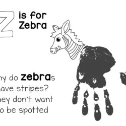 Free Zebra Handprint Art Printable