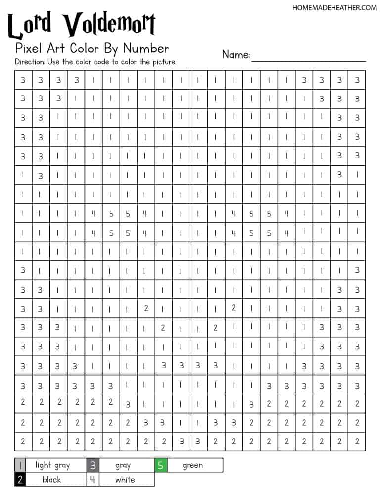 Free Harry Potter Color By Number Printables » Homemade Heather
