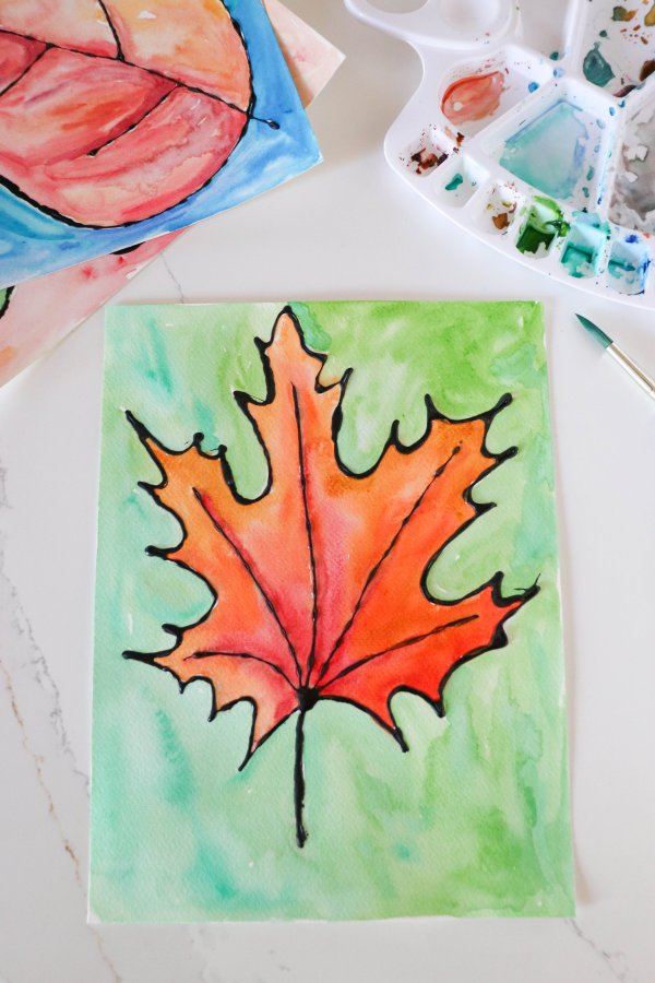Watercolor Maple Leaf Art Project