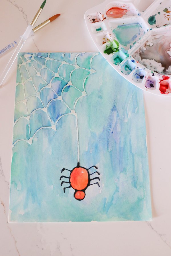Watercolor Spider Web Craft