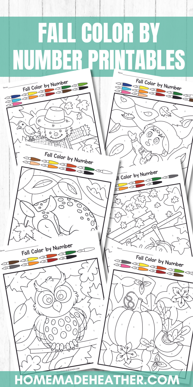 Free Fall Color By Number Printables