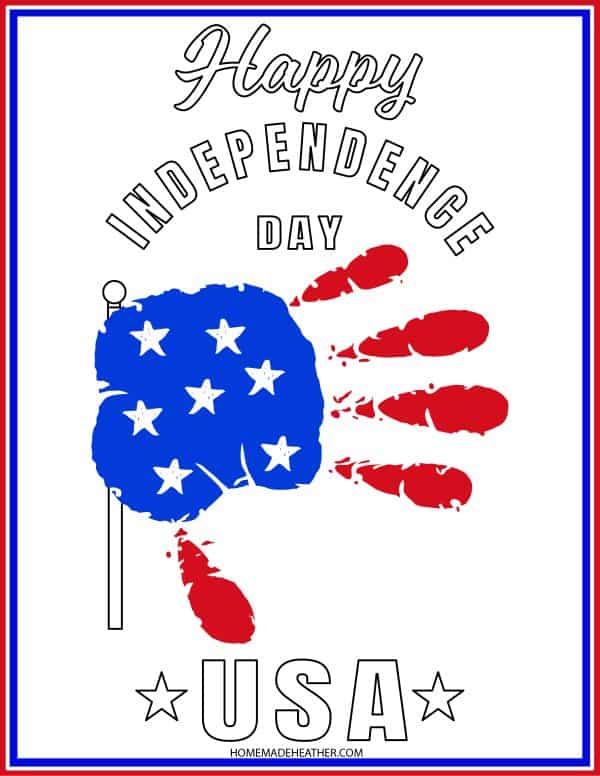Independence Day Handprint Craft Printable