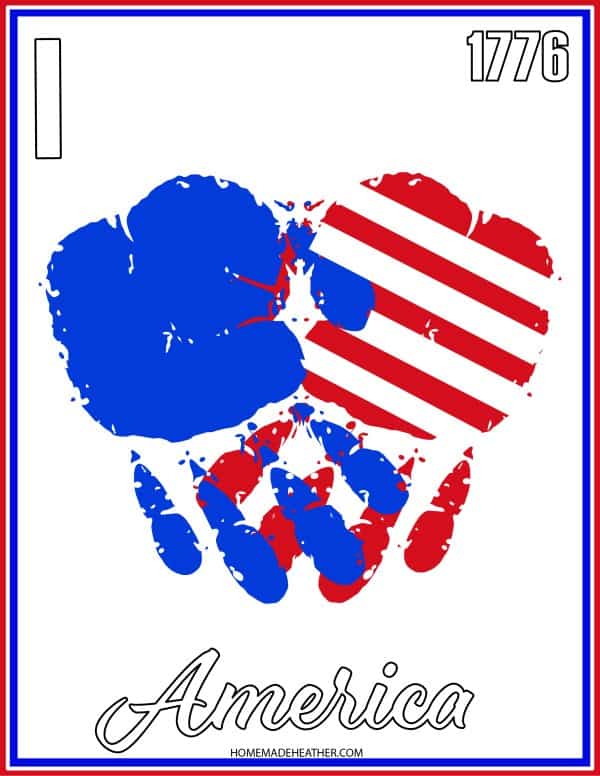 Patriotic Handprint Craft Printable
