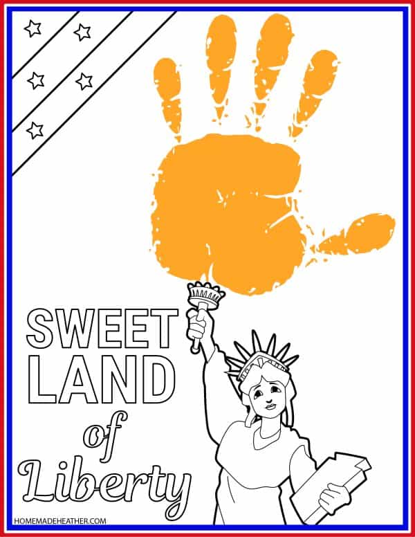 Liberty Handprint Craft Printable
