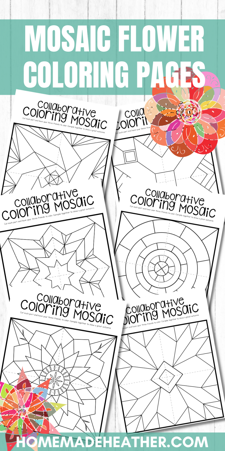 Free Mosaic Flower Coloring Pages