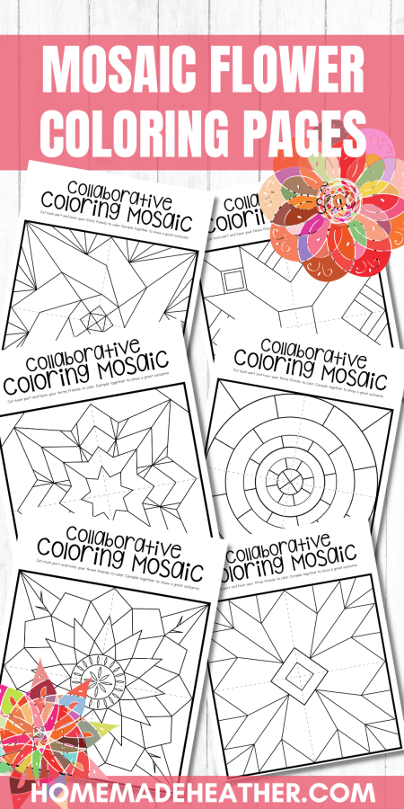 Mosaic Flower Coloring Pages