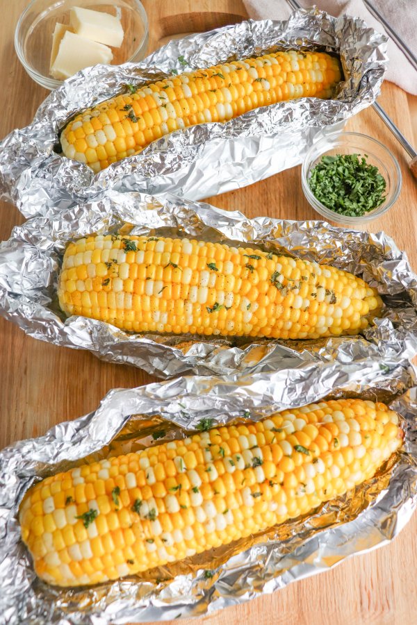 Corn on the Cobb in a Foil Packet.