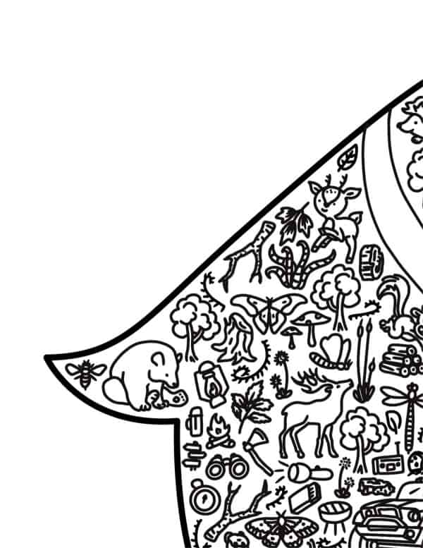 Giant Reindeer Coloring Page Printable