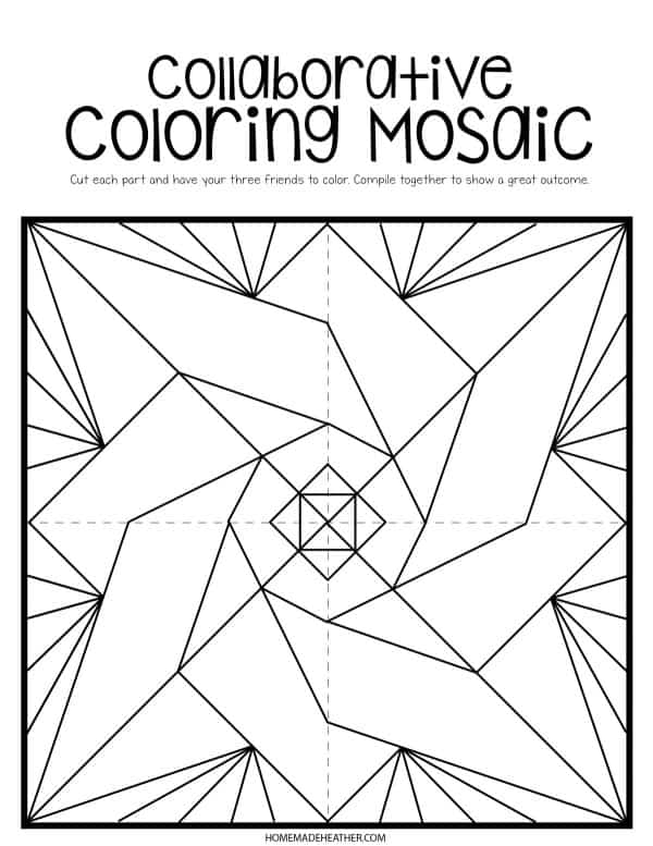Mosaic Flower Coloring Pages
