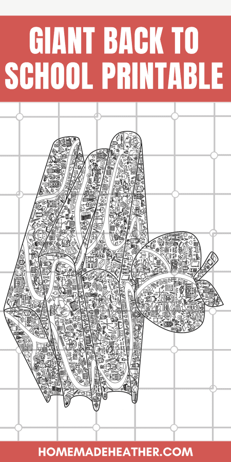 Giant Back to School Coloring Page Printable