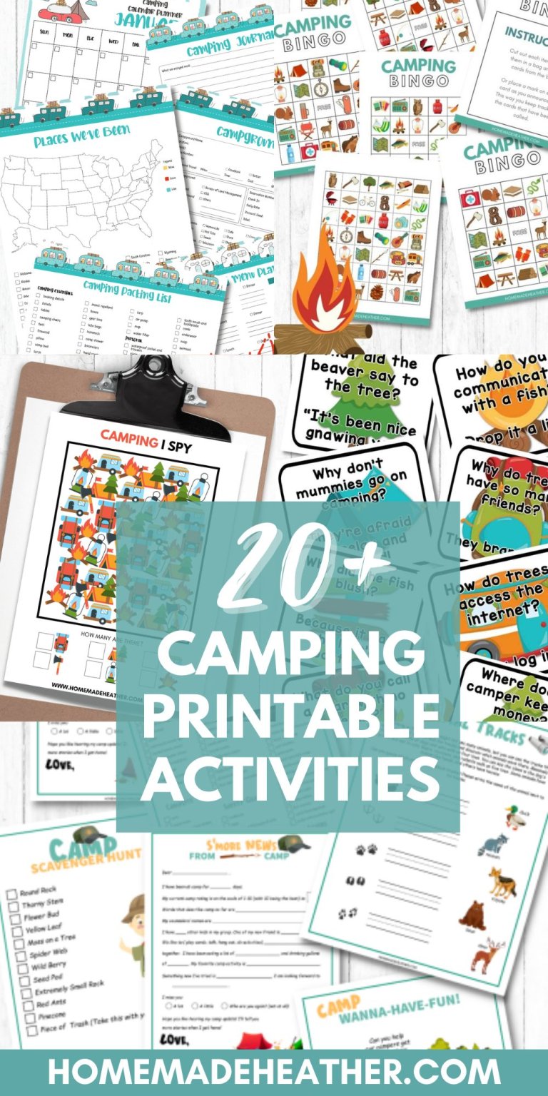 20+ Camping Printable Activities and Checklists