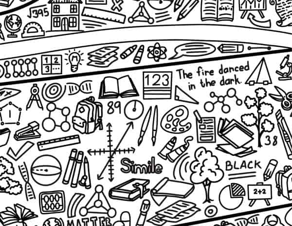 Giant Back to School Coloring Page Printable