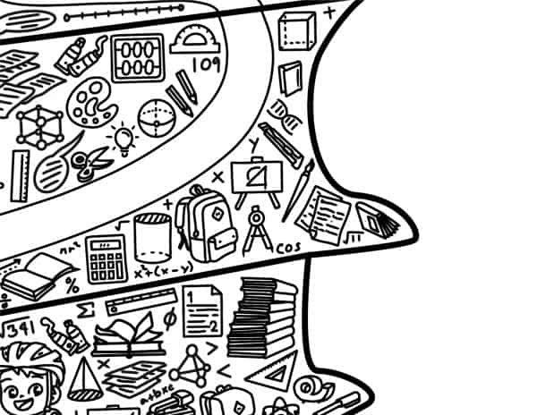 Giant Back to School Coloring Page Printable