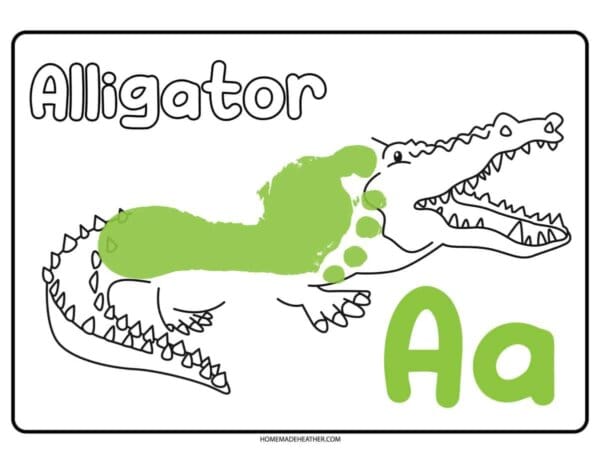 Free Letter A Footprint Art Printable
