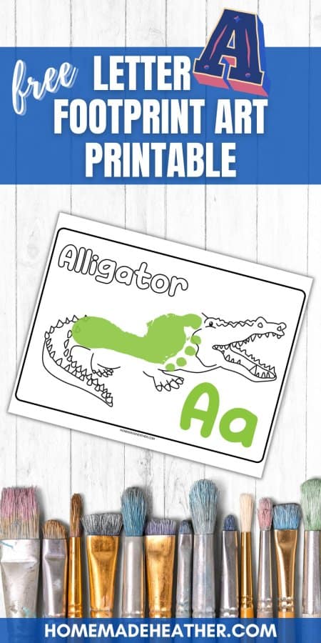 Free Letter A Footprint Art Printable