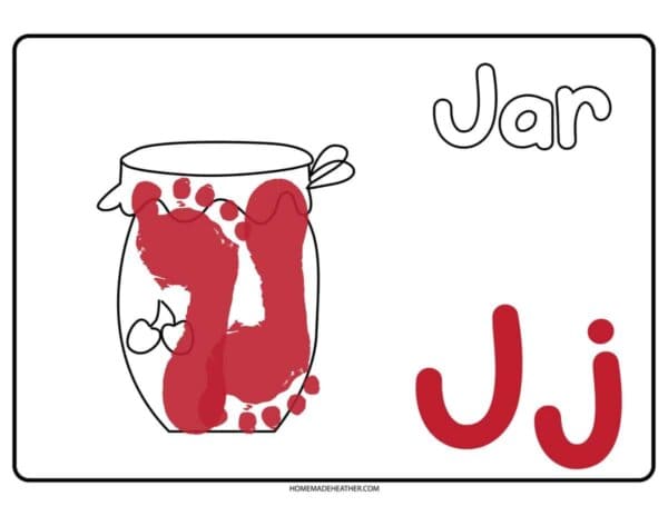 unnamed file Letter J Footprint Art Template