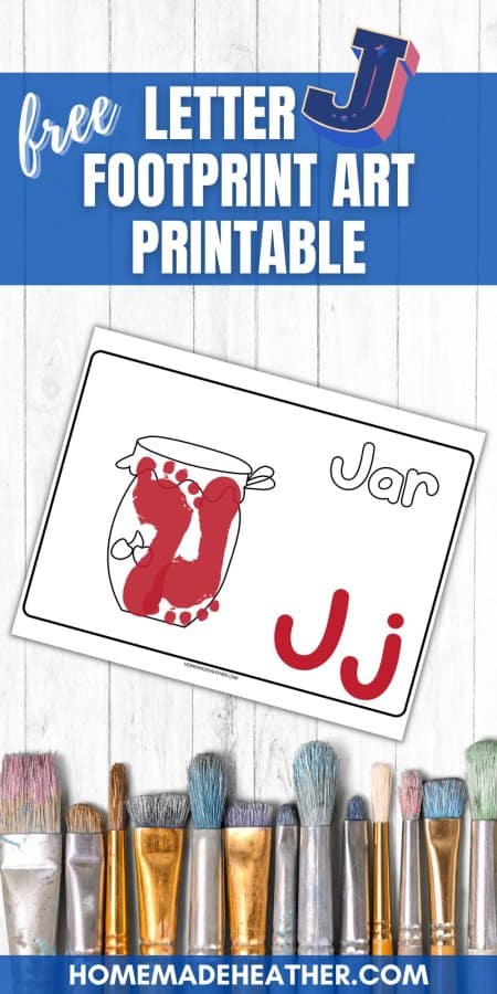 nature bingo printables Letter J Footprint Art Printable