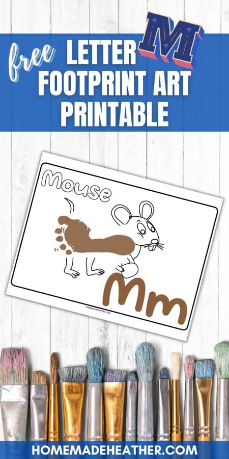 Letter M Footprint Art Printable
