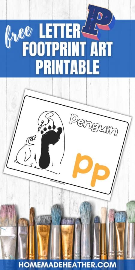 Letter P Footprint Art Printable
