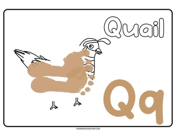 Letter Q Footprint Art Printable