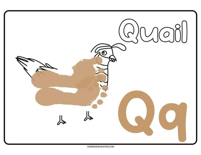 Free Letter Q Footprint Art Printable