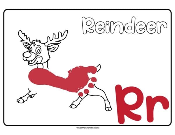 Letter R Footprint Art Printable