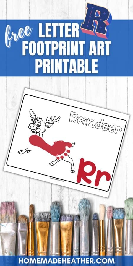 Letter R Footprint Art Printable