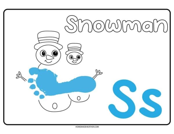 Letter S Footprint Art Printable