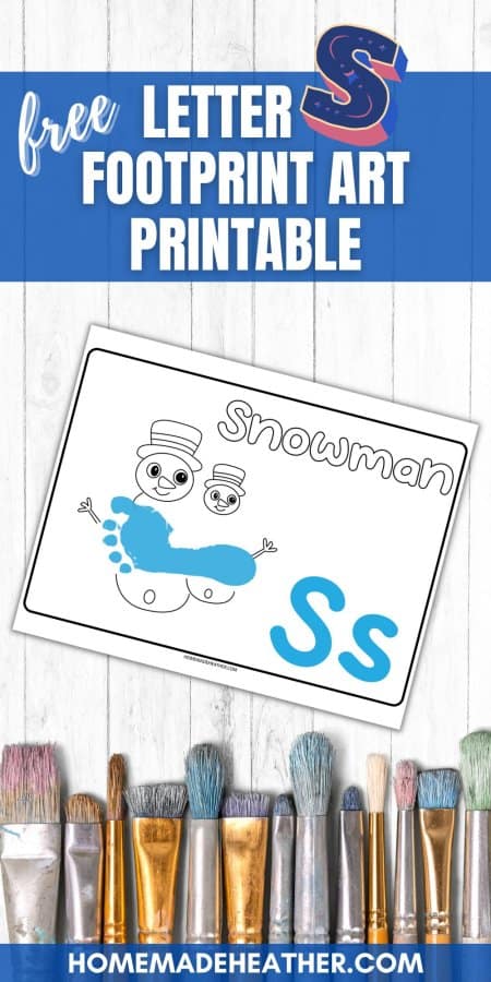 Letter S Footprint Art Printable