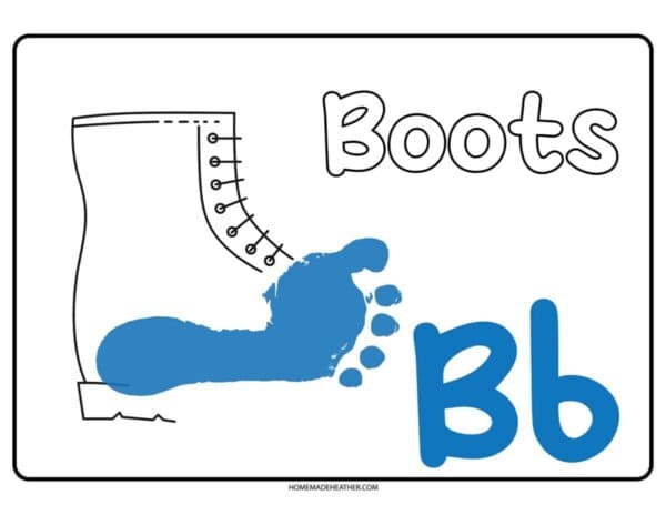 Letter B Footprint Boot Printable