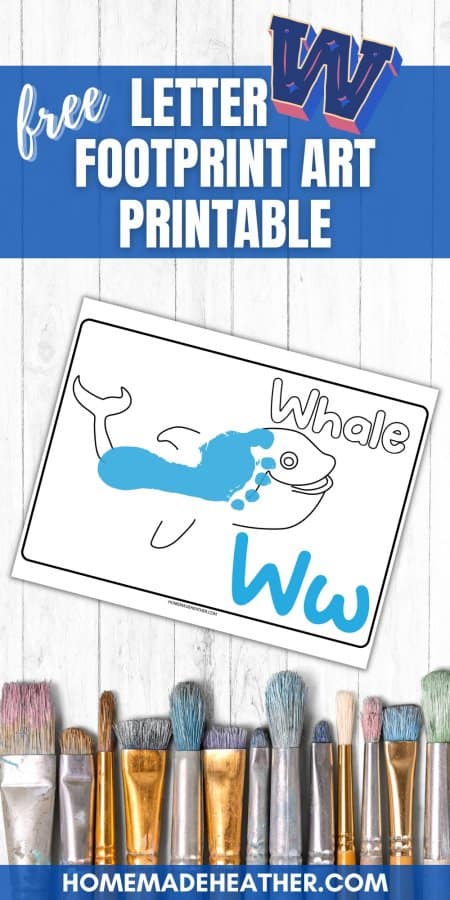 Letter W Footprint Art Printable
