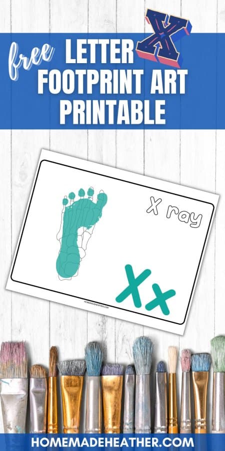 Letter X Footprint Art Printable