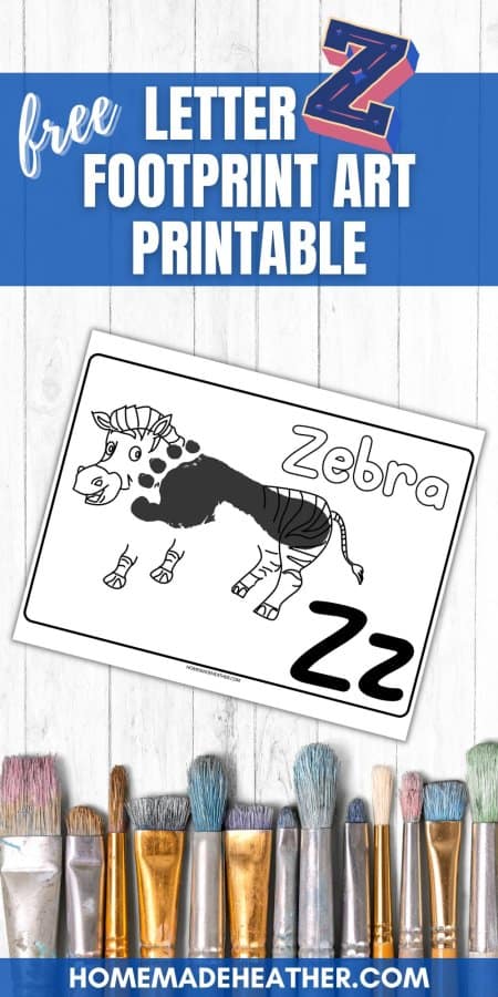 nature bingo printables Letter Z Footprint Art Printable