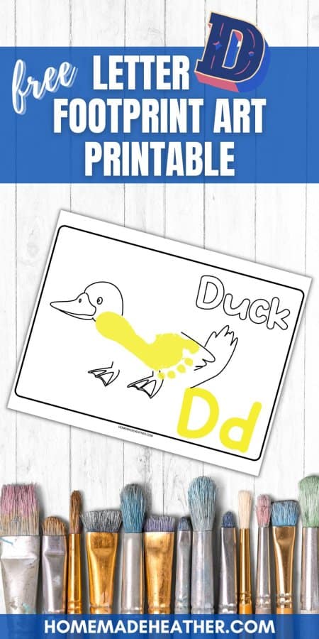 nature bingo printables Letter D Footprint Art Printable