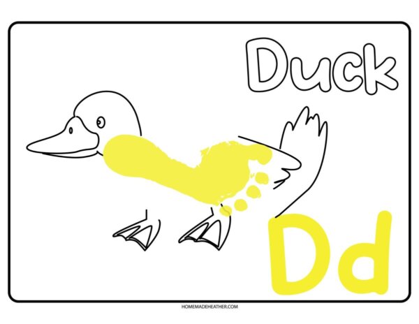 unnamed file Letter D Footprint Duck Printable