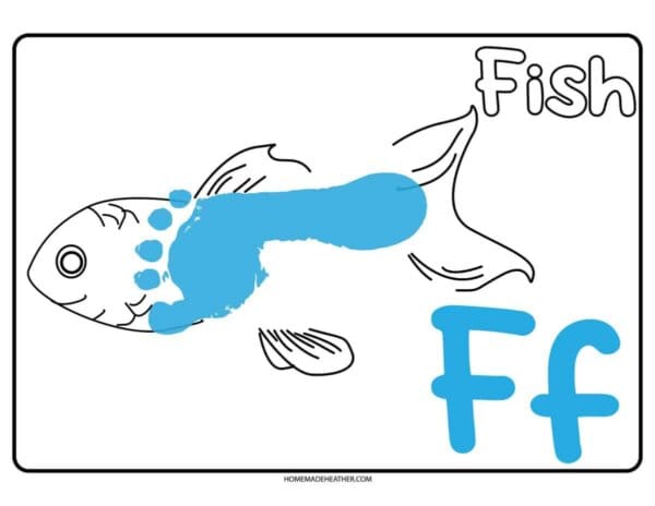 Letter F Footprint Art Printable