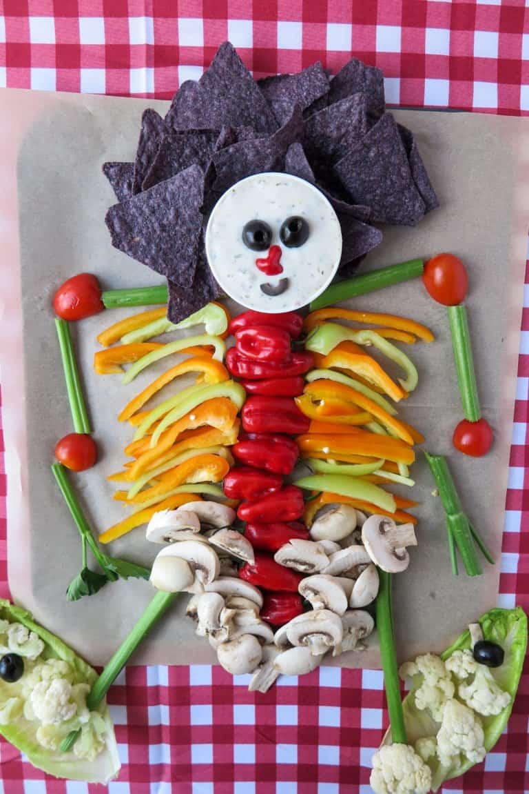 Halloween Veggie Tray Skeleton Recipe