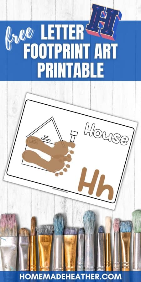 nature bingo printables Letter H Footprint Art Printable