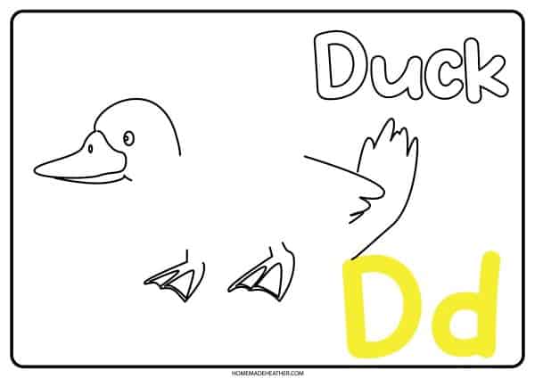 Letter D Footprint Art Printable