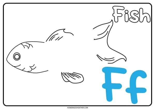Letter F Footprint Fish Printable