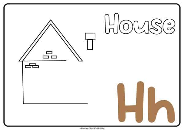 Letter H Footprint Art Template